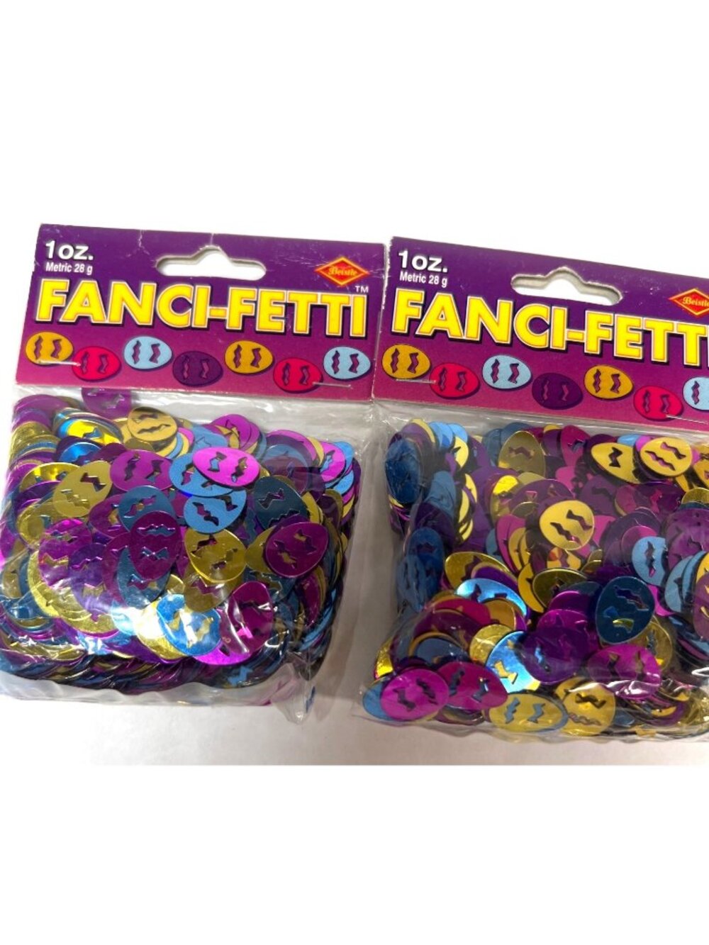 Table Scatter Fanci-Fetti Metallic Egg Confetti 2 Pack - 1 Oz Each - Blue Pink G